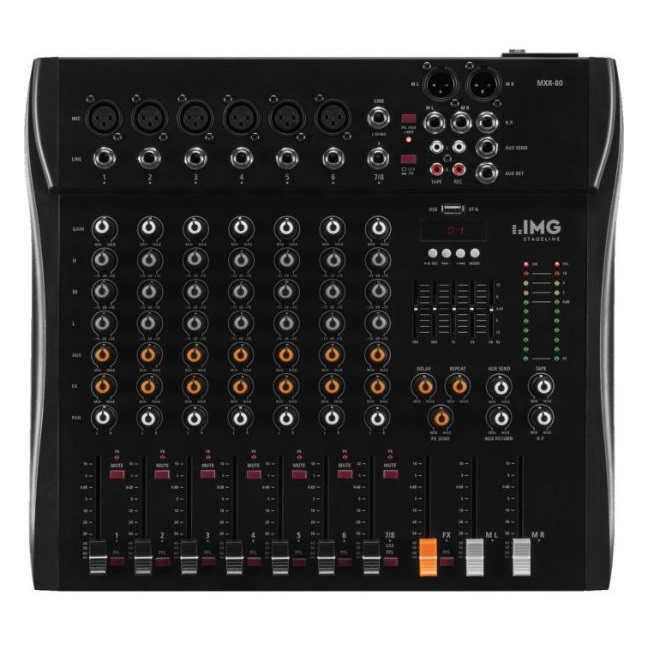 Stageline MXR-80 : 8 Input Mixer with FX, USB & Bluetooth
