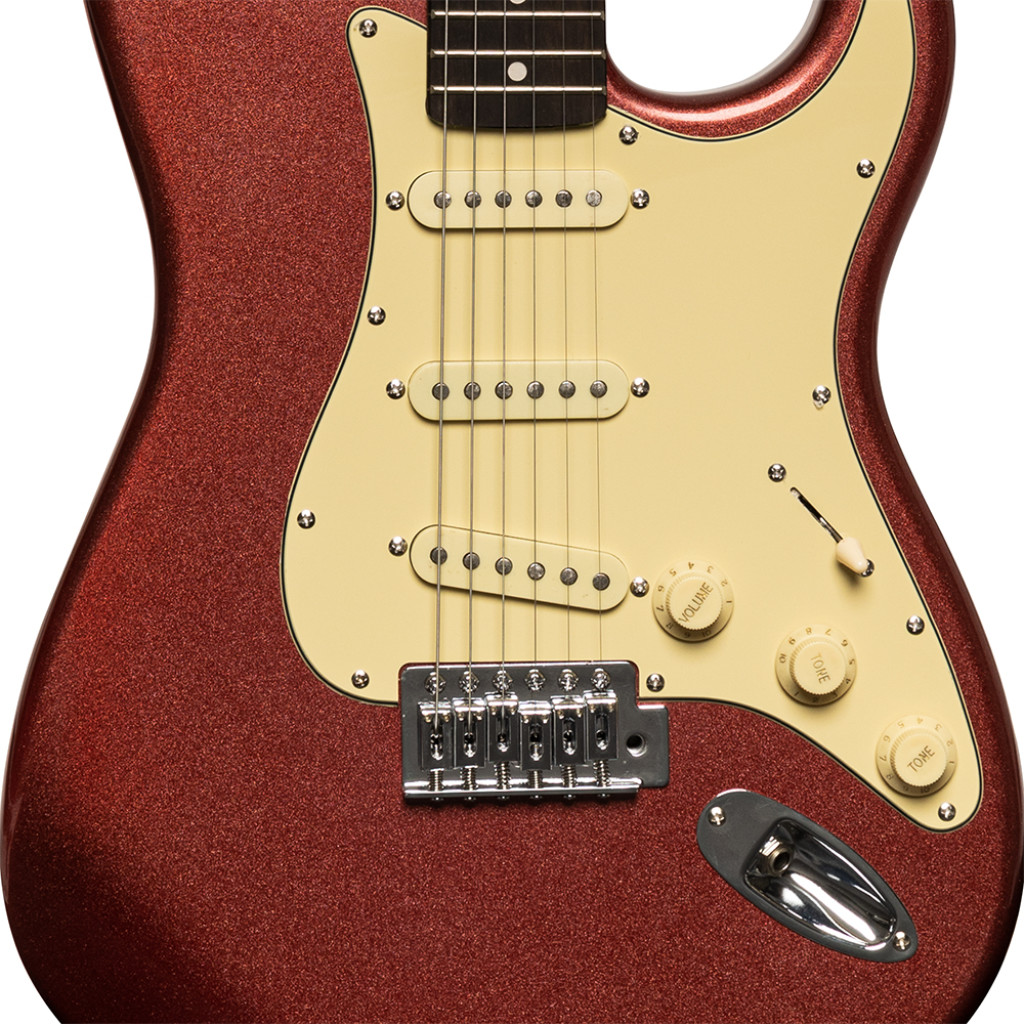 Stagg Standard "S" SES30 CAR Electric Guitar : Candy Apple Red - Image 3