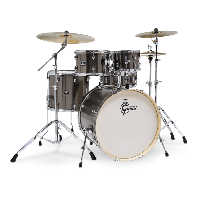 Gretsch GE4E825GS Energy 5 Piece Drum Kit w/ 22" Kick : Grey Steel
