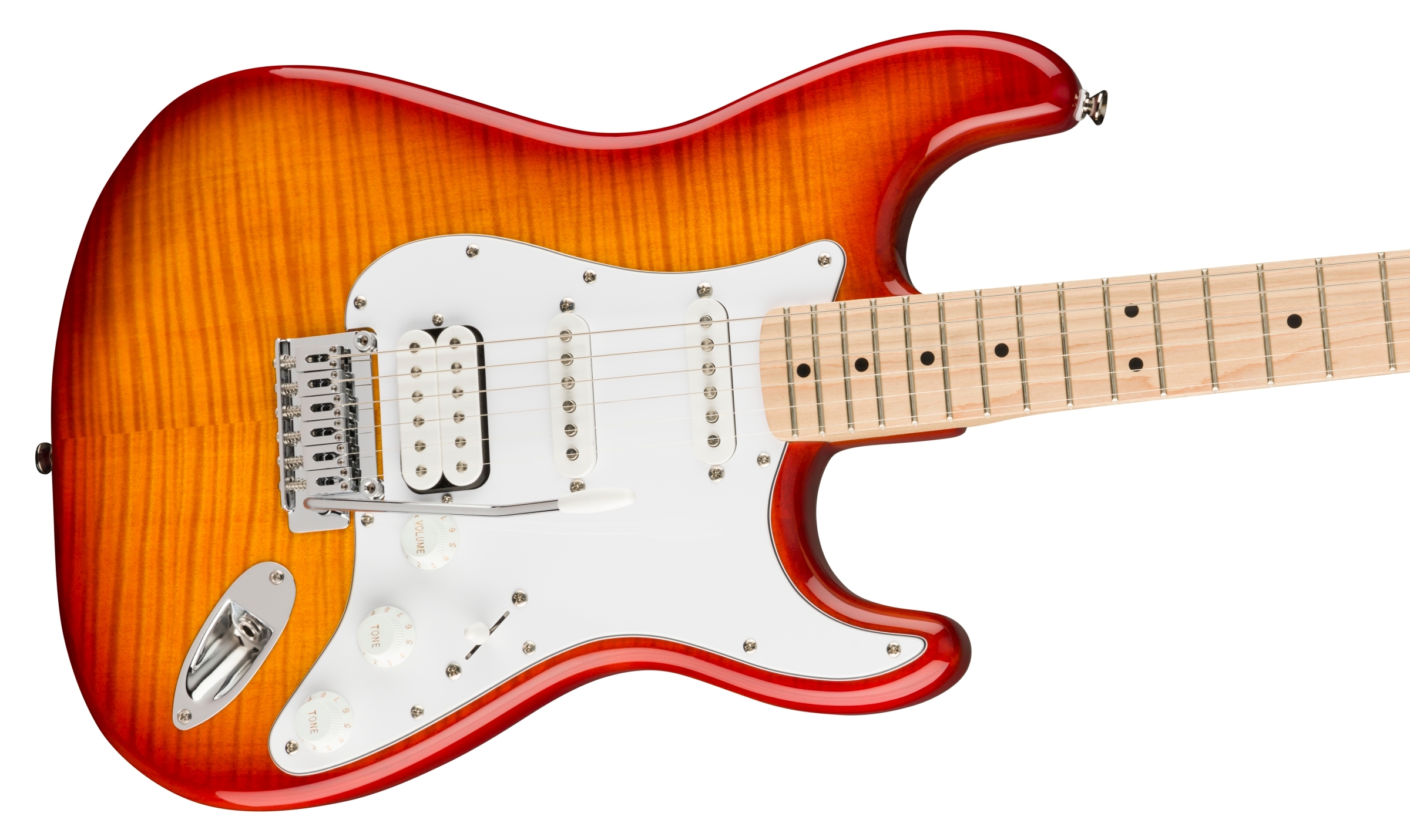 Fender Squier Affinity HSS Flame Maple Stratocaster Electric Guitar : Sienna Sunburst - Image 3