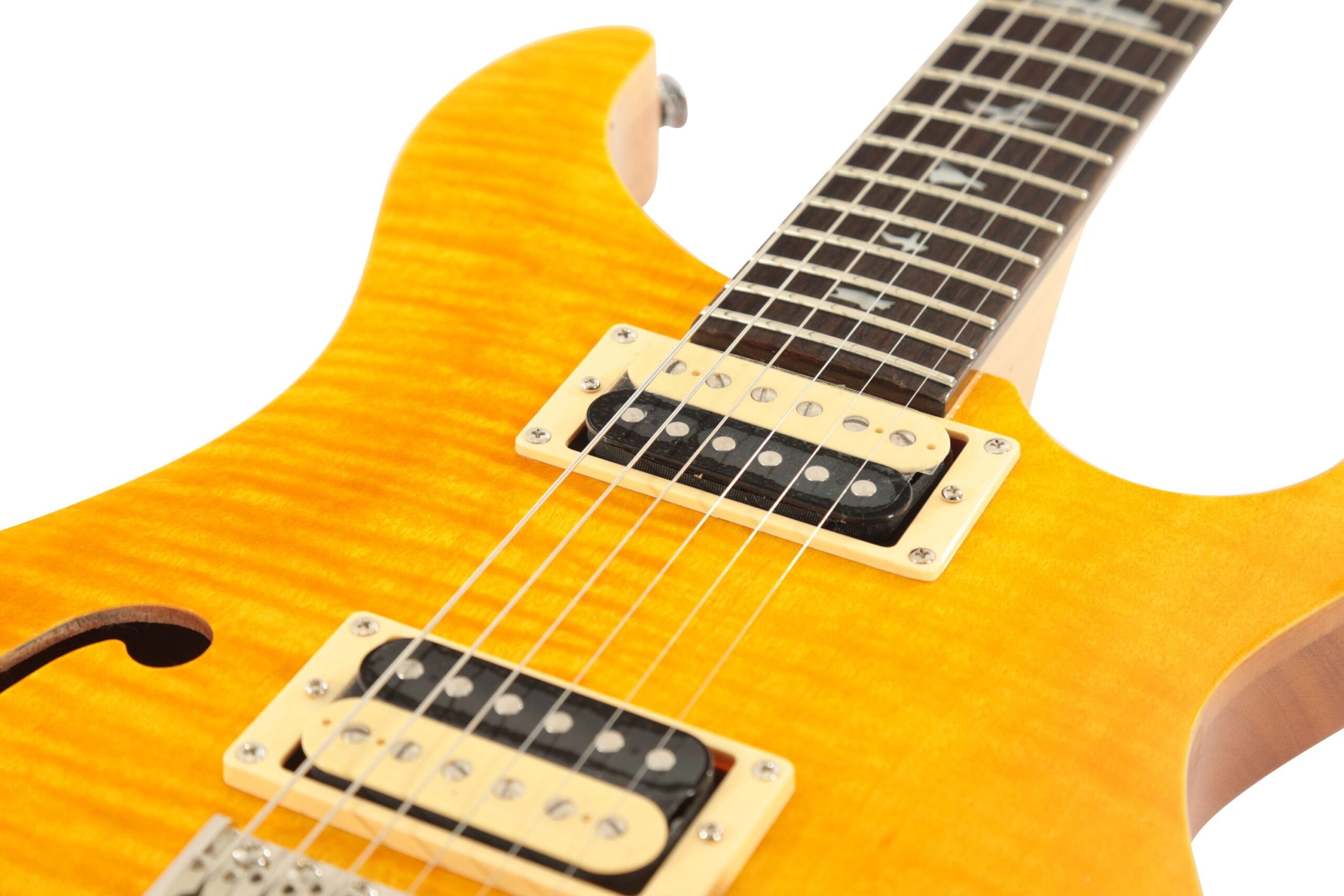 PRS CU2SHSY SE Custom 22 Semi-Hollow Electric Guitar : Santana Yellow - Image 4