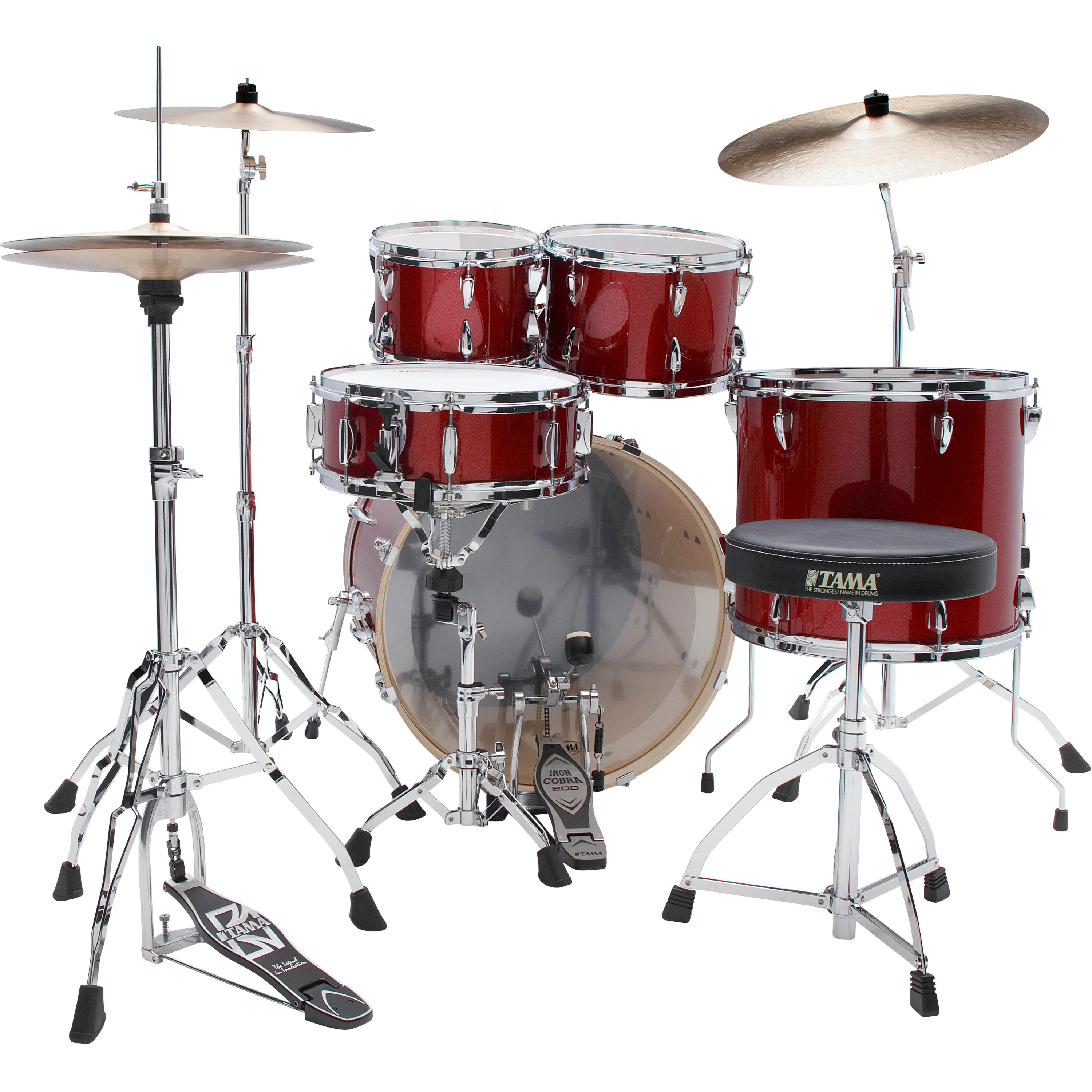 Tama Imperialstar IP52H6W 5 Piece Drum Kit w/ 22" Kick : Burnt Red Mist - Image 2